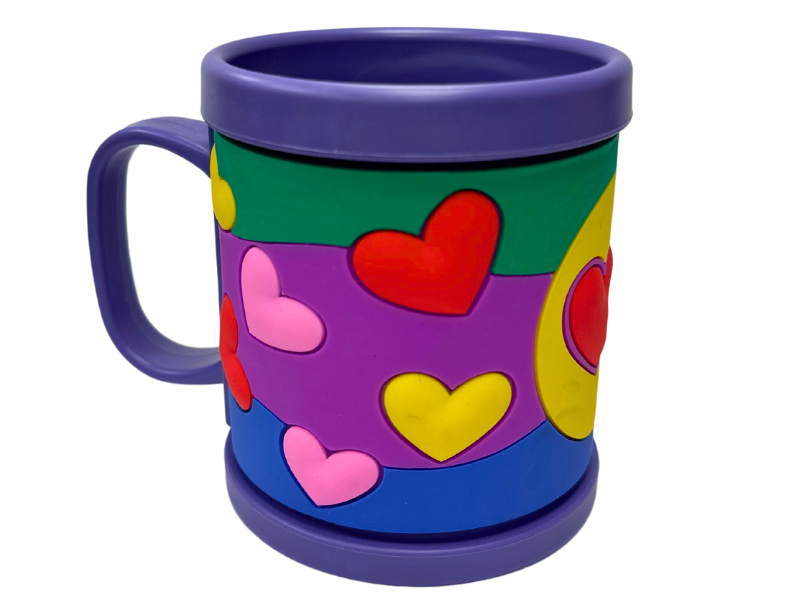 TAZA PLASTICA 3D CORAZONES