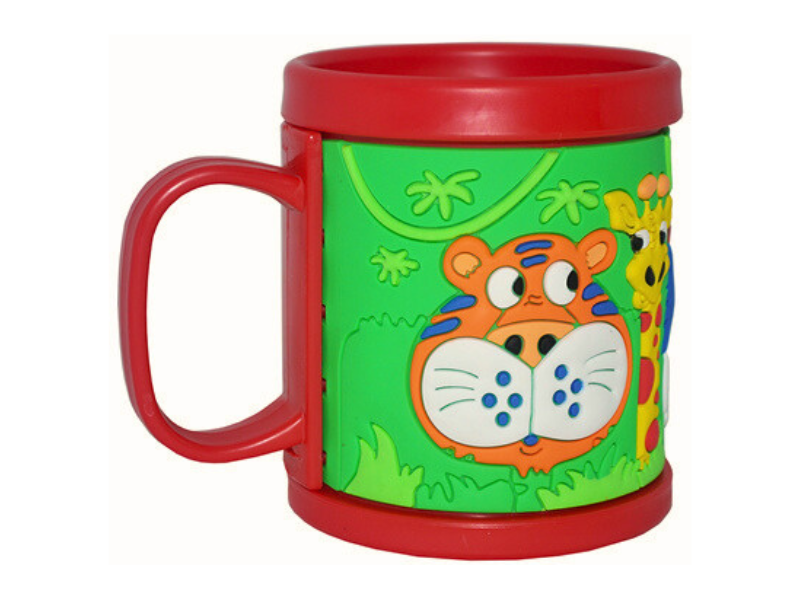 TAZA PLASTICA 3D ZOO VERDE