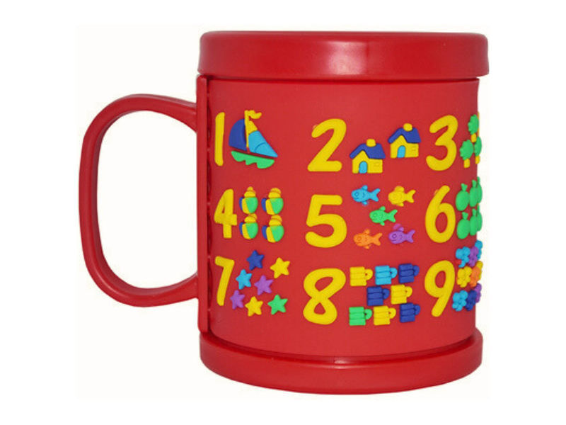 TAZA PLASTICA 3D NUMEROS